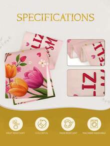 1 pezzo Tema della Festa della Mamma FELIZ DÍA De Las MADRES Tappeto da tavolo con tulipani, copertura antipolvere per microonde, copertura protettiva, disponibile in varie misure, adatto per la sala da pranzo di casa, la decorazione della cucina, la decorazione della casa, le feste all'aperto e la decorazione del ristorante, aspetto in lino strutturato - Multicolore - Visualizzare 8