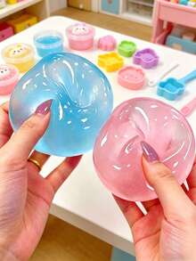 1 Stück handgefertigter langsam rückstellender blauer Kokosnussöl Quetschball, 6cm runder Malz Druckentlastungs-Quetschdekor, geeignet als ideales Urlaubsgeschenk, lustiges und süßes Geschenk, Geburtstagsgeschenk, Geburtstagsdekor, Partyartikel, weicher quetschbarer Dekor, langsam rückstellendes Quetschspielzeug, Geburtstags-Partyartikel, Stressball, Abschlussfeier-Partyartikel - mehrfarbig - Übersicht 2