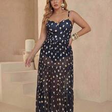 Swim Oasis Summer New Plus Size Women's Fashion Floral Print Petal Cup Underwire Push Up One-Piece Swimsuit With Ruched Waist & Mesh Skirt 2 Pieces Swimwear - Blanco y Negro - Ver 2
