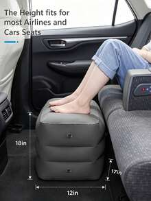 3-Layer Inflatable Travel Footrest Pillow, Adjustable Height Inflatable Travel Leg Support Pillow Suitable For Airplane, Car, Bus, Train, Office, Camping And Long-Distance Flight Sleep, Foldable Multi-Functional - Multicolor - View 2