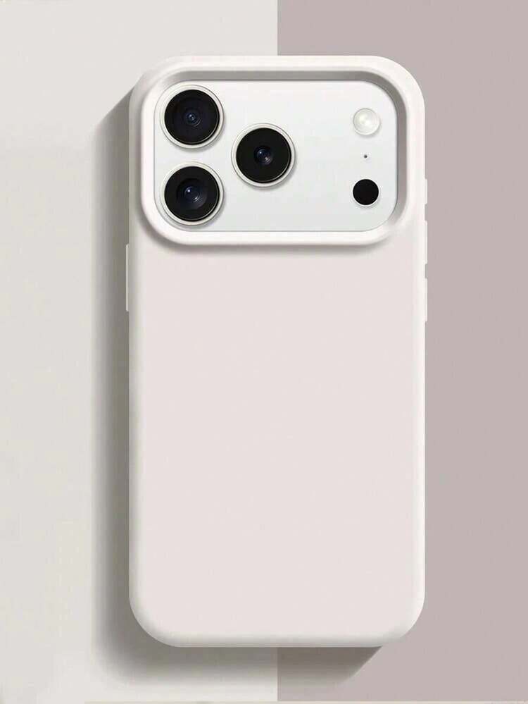 1件 矽膠手機殼，適用於 Apple 17 Pro Max、16 Pro、13 Pro、15 Plus、12 Pro、14 Plus/11，純色簡約款，男女通用保護殼 - 古董白 - 查看 6