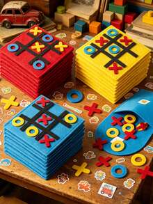 1/3/4/6/8/12 Sets Tic Tac Toe Board Game, Mini Noughts And Crosses, Birthday Party Favors, Classic Toys, Stocking Stuffers, Christmas Gifts With Envelopes, Random Colors, Suitable For Boys, Girls, Holidays, Birthdays, Parties, Christmas, Halloween, Carnival, Adding Color To Life - Multicolor - View 1