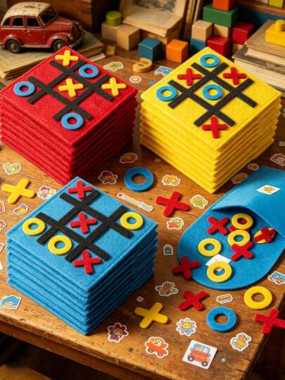 1/3/4/6/8/12 Sets Juego de Tablero Tic Tac Toe - Mini Ceros y Cruces - Recuerdos de Fiesta de Cumpleaños - Clásico - Rellenos de Calcetín - Regalos de Navidad con Sobres - Colores Aleatorios - Adecuado - Niñas - Vacaciones - Cumpleaños - Fiestas - Navidad - Halloween - Carnaval - Añadiendo Color a la Vida