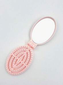 1pc Foldable Comb, Foldable Travel Mirror Comb Set, Round Pocket Size Comb, Mini Portable Massage Comb, Hair Styling And Smoothing Tool, Comb With Mirror, Holiday Essential, Back Comb, Hair Brush, Hair Accessory, Travel Essential, Back Comb, Beauty, Cute Mini Portable Foldable Air Cushion Comb With Round Portable Mirror, Multifunctional 2-In-1 Multi-In-1 Clip Comb With Built-In Mirror, 2-In-1 Mirror Comb Foldable Comb Cute Student Comb Travel Home Portable Comb Small Comb - Multicolor - View 11
