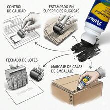 Tinta para Sellos Negra Recarga Oficina Marcado Preciso - Redondo - Ver 3