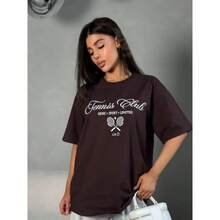 Camiseta de manga corta 100% algodón, estilo americano, moderna y con estampado único, novedad de verano, estilo Hong Kong, top casual versátil. - Negro - Ver 9