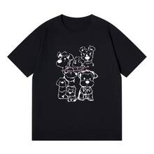 Women's Japanese-Style Cotton T-Shirt With A Simple Print, A Relaxed Fit, And Very Comfortable. Ideal For Summer, Available In Various Colors, Perfect For Everyday Wear And Casual Outings. It Looks Great, Is Super Versatile And Youthful, And Easily Pairs With Jeans And Shorts For A Relaxed And Stylish Look. L3CV - 黑色 - 查看 4