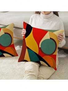 2 vỏ gối trang trí, vỏ gối họa tiết hình học phong cách Bohemian, vỏ gối sợi polyester, chất liệu vải lanh cổ điển, khóa kéo ẩn, có thể giặt máy, họa tiết đường kẻ tối giản, vỏ gối trang trí nhà cửa cho ghế sofa, phòng khách, phòng ngủ, không kèm ruột gối. - Nhiều màu - Xem 5
