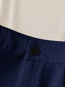 Set de 2 piezas con top de un solo hombro y shorts de unicolor casual de vacaciones para mujer - Multicolor - Ver 3