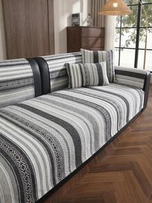 1pc New Chenille Luxury Sofa Cushion Cover, 1/2/3/4 Seater Sofa Seat Pad, Armrest Backrest Protector, Non-Slip, Suitable For All Seasons - Grey - View 1