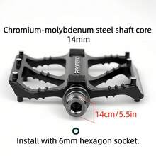 1 bàn đạp xe đạp, bàn đạp tháo lắp nhanh cho xe đạp leo núi/đường trường, bàn đạp chống trượt bền bỉ với ba vòng bi, bàn đạp hợp kim nhôm màu đen mờ, thích hợp cho việc đi lại bằng xe đạp. - màu đen - Xem 7