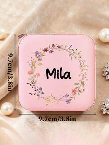 Hộp đựng trang sức cá nhân hóa tên, hộp du lịch hình chữ nhật cổ điển lót vải tùy chỉnh với khóa kéo và ngăn đựng khuy măng sét, hộp quà tặng phù dâu - Nhiều màu - Xem 10