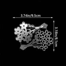 婚禮花卉相框切割模具，適用於製作卡片、相簿裝飾、花卉切割模具，適用於新娘派對、手工DIY、紙藝裝飾 - 銀白色 - 查看 3