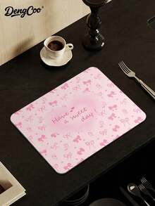 Dengcoo 1pc Coffee Mat, Coffee Pad, Coffee Coaster, Drink Coaster, Table Mat, Mouse Pad, Non-Slip Heat Resistant Mat, Coffee Corner Mat Fit Under Cup/Mug/Glasses/Coffee Maker/Coffee Machine/Coffee Pot/Coffee Accessories - Bow Pad - View 6