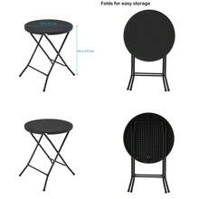 Special Offer For Festivals 24 Inch Round Folding Bisro Able, Black - màu đen - Xem 1