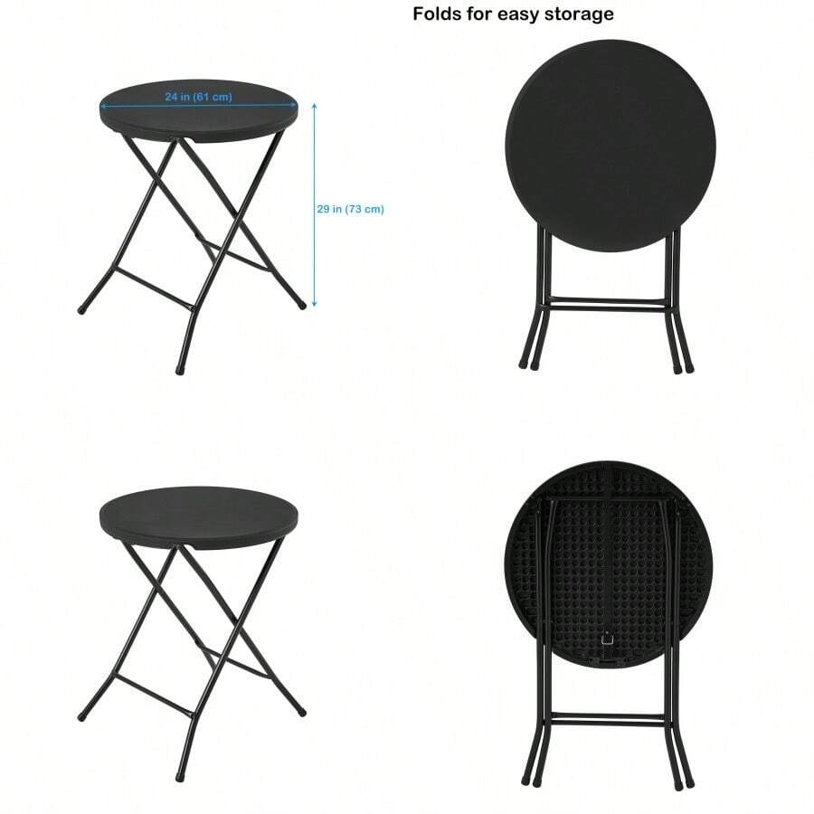 Special Offer For Festivals 24 Inch Round Folding Bisro Able, Black - màu đen - Xem 1
