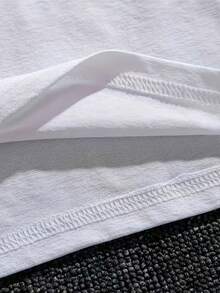 Camiseta Casual de Verano para Mujer, Cuello Redondo y Manga Corta, Ideal para Clima Caluroso - Ropa Transpirable, Estilo Versátil, Lavado a Mano, Perfecta para Oficina o Fines de Semana - Blanco - Ver 4