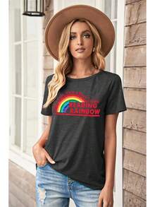Playera de lectura arcoíris para mujer: camiseta de lectura para profesores, playera divertida con gráficos de arcoíris, regalo para amantes de los libros. - Negro - Ver 3