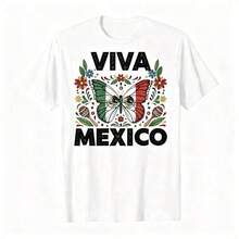 Playera Viva México con Mariposa de Bandera Mexicana y Flores, blusas para mujer, blusas casuales para dama, playeras de mujer, blusas elegantes dama, blusas casuales para dama, blusa blanRopa De Mujer / Ropa De Mujer De Uso Diario / Blusas, Camisas Y Camisetas De Mujer / Camisetas De Mujer Ropa Deportiva Basicos Mujer Short Playeras Para Hombre - Blanco - Ver 1