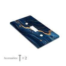 1/2 Pcs Blue Marble Pattern Light Switch Decorative Wall Plate, Suitable For Kitchen And Bathroom - A - View 5