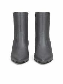 Women's Mid-Calf Boot With Block Heel And Pointed Toe - Comfortable - màu đen - Xem 5