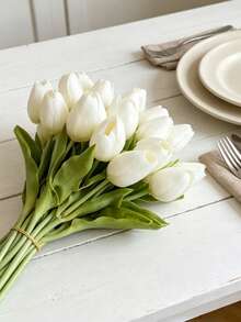 1pc/5pcs/10pcs Artificial Pink Tulip, Suitable For Home Decor, Valentine's Day Gift, Hotel, Party, Wedding, Desktop Decoration, Odorless, Decorative Artificial Plant, Ideal Choice To Create Atmosphere, Applicable For Living Room Decor, Balcony Decor, Valentine's Day Gift, Best Mother's Day Gift - Multicolor - View 6