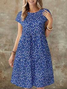 Vestidos de verano para mujer, vestidos vintage para mujer, vestidos de verano para mujer, vestidos de verano para mujer, vestidos midi para mujer - azul real - Ver 4