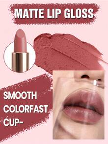 HANDAIYAN 6-Sided Matte Moisturizing Lipstick, Velvet Finish, Single Piece, Long-Lasting Color, Fashionable Luxury Lipstick, Suitable For Halloween, Christmas And Holiday Makeup, Party And Daily Makeup, Holiday Travel Essential Cosmetics, Net Weight: 3.5g, Face Painting, Cosmetics, Suitable For Women, Suitable For Winter/Spring, Ideal For Y2K Fancy Fashion, Suitable As Birthday/Valentine's Day/Mother's Day Gift, Essential For Carnival Party, Best Color Choice - 02 Peach - 查看 2