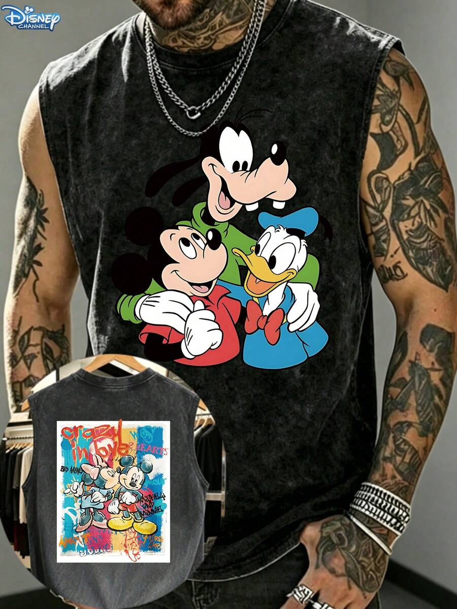 Disney Camisetas de tirantes para hombre - Negro - Ver 1
