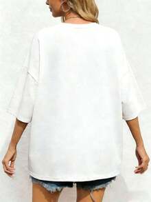 Camiseta de manga corta con cuello redondo 100% algodón, con estampado frontal de gráfico de fruta en acuarela "FRESH BLUEBERRY" y temática de arándanos frescos. Ideal para mujeres en verano, vacaciones, primavera. Estética, casual, linda, de talla grande, versátil, para uso diario, campus, eventos, festivales. Camiseta casual, tela suave, transpirable, corte holgado, camiseta para mujer, tops de verano, camiseta con gráfico, ideal para la playa, festivales para mujeres. Transpirable y cómoda. - Blanco - Ver 3