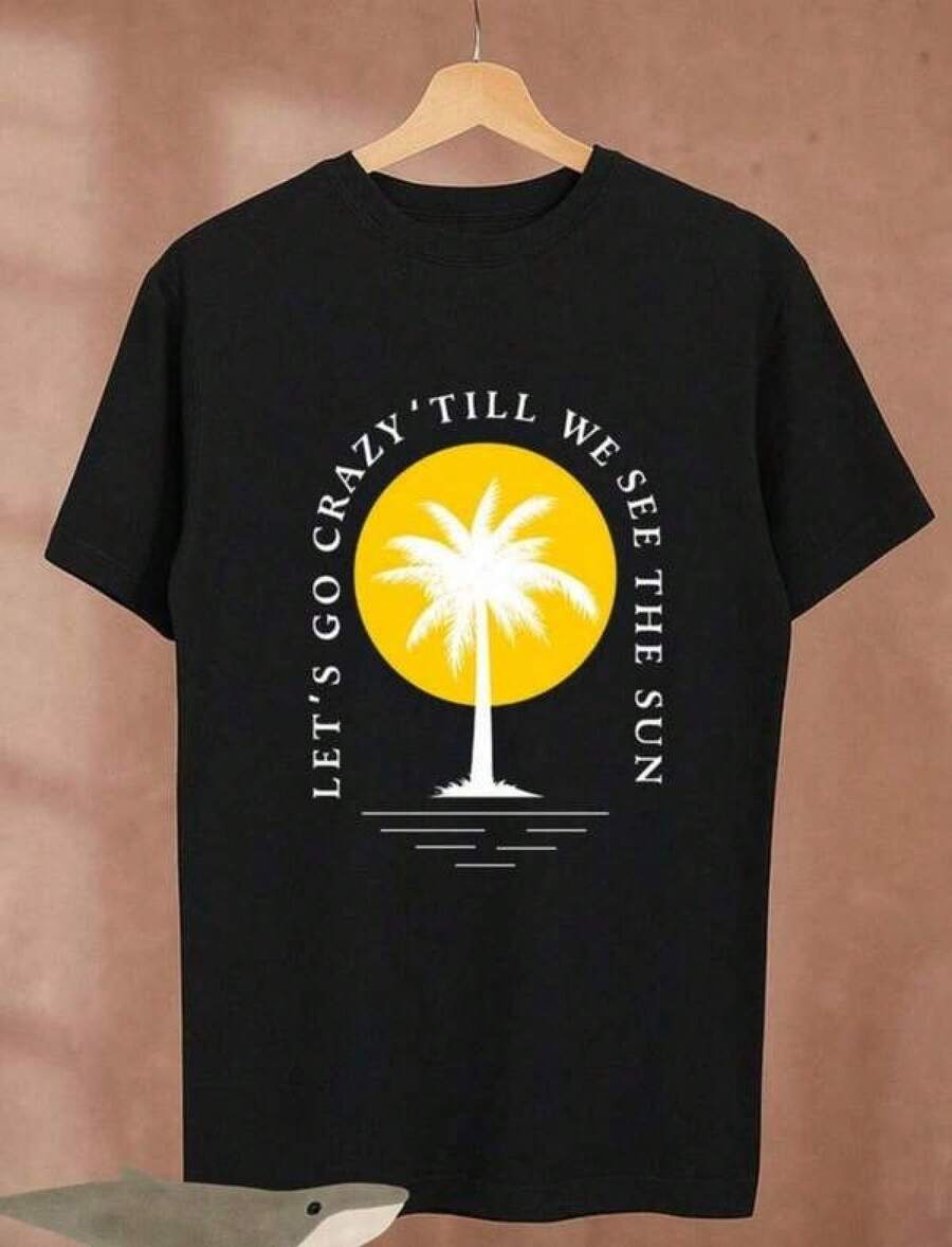 Latest Camiseta de moda para mujerLet's Go Crazy Camiseta Unisex Premium Ultra Cotton en Negro Clásico,Top de manga corta para verano,blusas para mujer,La elección perfecta para tus atuendos de San Valentín,playeras niño,Camiseta para aficionados de la Copa de Fútbol,playeras de mujer - Negro - Ver 1