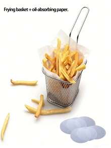 Cesta para papas fritas de grado comercial, estructura de metal resistente a la oxidación, adecuada para porciones individuales, ideal para bares y cafeterías, diseño de sobremesa que ahorra espacio, artículo esencial talla grande vendido para servicio de catering, accesorio de cocina popular - Plateado - Ver 9