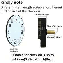 DIY Clock Repair Kit, Replacement Parts, Suitable For Home And Office Decor, Gift For Clock Enthusiasts, 1 Set Quartz Clock Movement Kit With 3 Pairs Of Clock Hands, 3 Shaft Lengths: 16mm, 20mm, 23mm - 1 Set - View 15