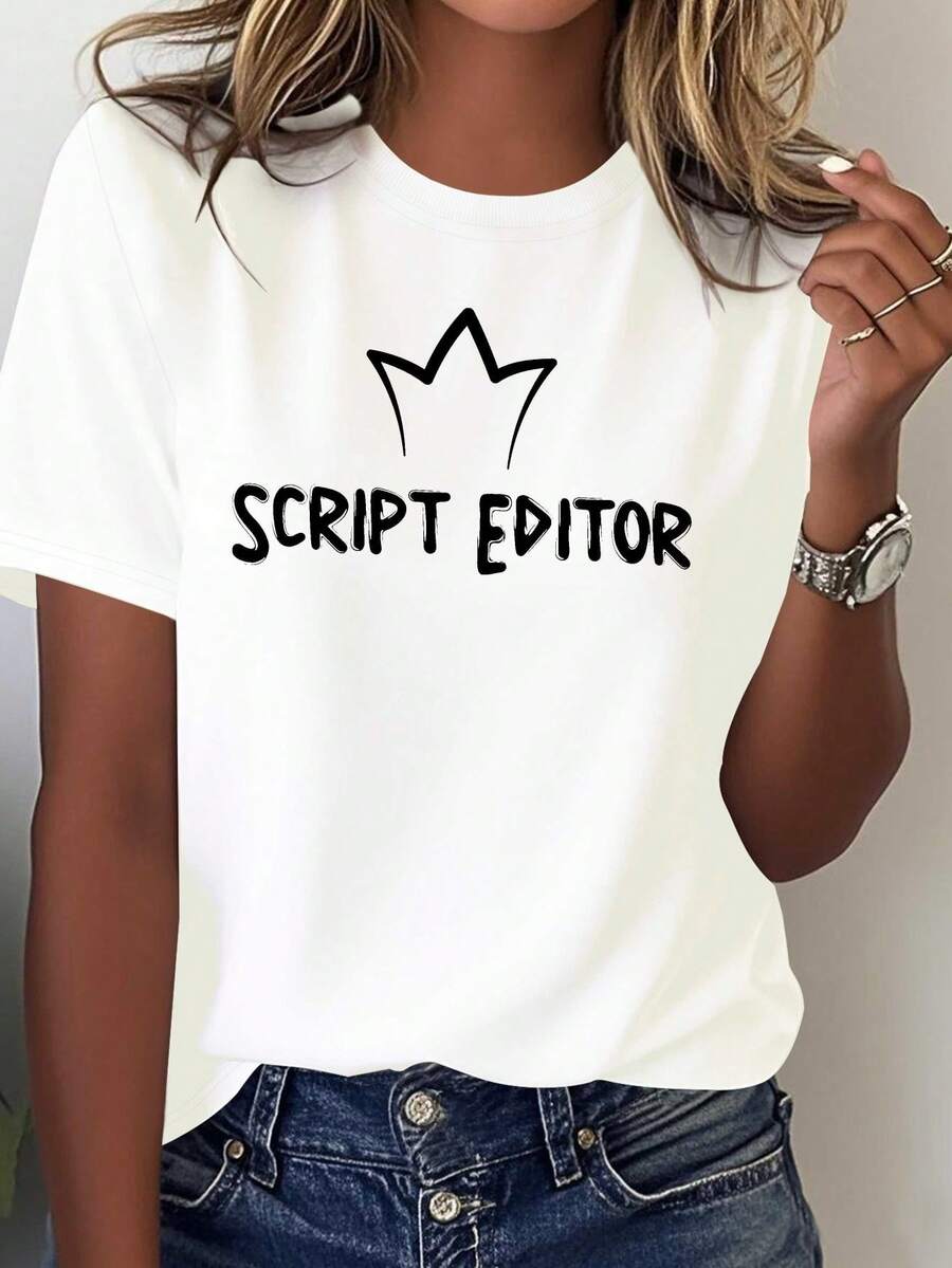 Camiseta de Mujer de Trabo de Editor de Guión, Puramente Cómoda