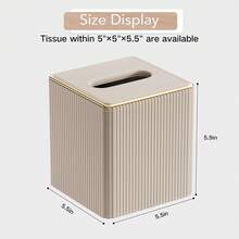 PU-Leder Taschentuchbox-Abdeckung mit Goldrand, geeignet für Restaurant, Badezimmer, Hotel, elegant und einzigartig, Taschentuchbox, Servietten-Halter, Heim-Küche-Schlafzimmer-Wohnzimmer-Esszimmer Dekoration - Verschiedenfarbig - Übersicht 2