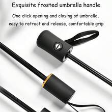 1pc New Summer Umbrella, Student Manual 3-Fold Compact Umbrella, Sky & People Series UV Protection - As Shown - View 3