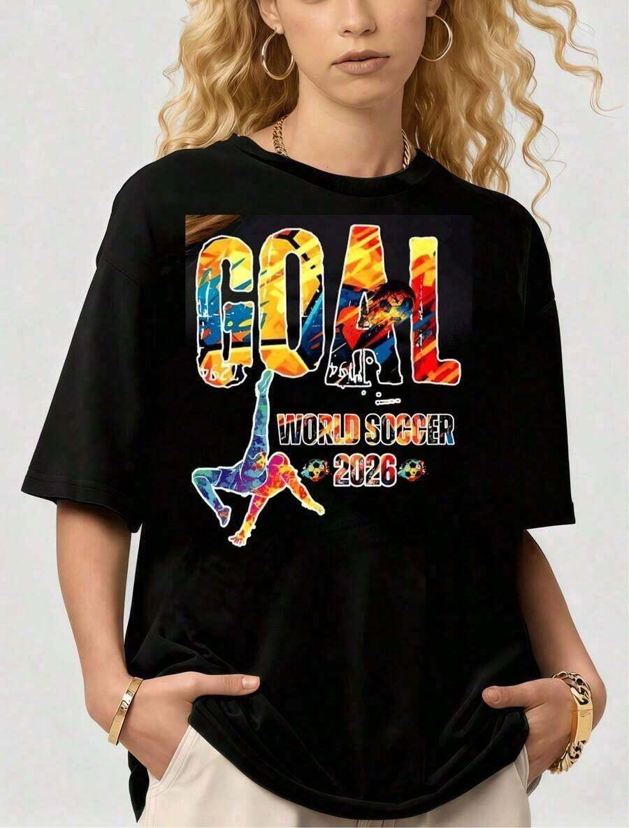 Camiseta Unisex de la Copa Mundial 2026, Ropa para Fanáticos del Fútbol - Negro - Ver 1