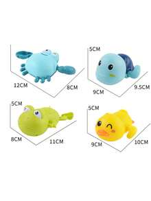 Bộ 4/8 món đồ chơi bơi lội lên dây cót cho thú cưng, hình vịt cao su, cá heo, cua, rùa, đồ chơi tắm và chơi với nước trong phòng tắm. - Vịt cao su + cá heo + rùa + cua (bộ 4 món) - Xem 11