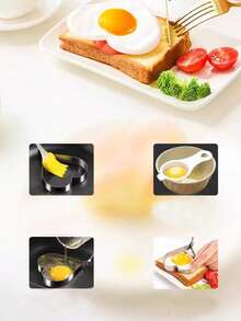 4/8件套不锈钢煎蛋模具，煎饼和鸡蛋成型器，用于烹饪和装饰，厨房配件，鸡蛋圈模具，煎蛋模具，DIY煎蛋模具，创意鸡蛋模具，烹饪鸡蛋圈模具，不锈钢圈模具，面包模具，厨房配件，厨房工具，秋季装饰 - 多款 - 查看 3
