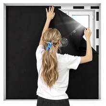1pc Portable Blackout Curtain, No Drilling Required, Customizable Size, Suitable For Bedroom, Office, Living Room - 1PC - View 1