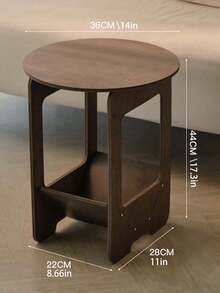 1pc Bedside Table, Modern Minimalist Style Portable Round Table, Black & White Dual-Color Furniture Round Table, European Style Balcony Square Table, Coffee Table, Nightstand - Multicolor - View 2