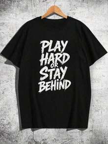 Camiseta de manga corta con cuello redondo para hombre, diseño creativo con estampado, diseño sencillo, proceso de tejido, suave y cómoda, adecuada para uso en el campus, reuniones y fiestas, uso diario, una buena elección para familiares y amigos. - Multicolor - Ver 2