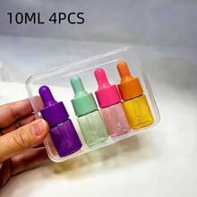 1 Set de 5 piezas de Botellas Cuentagotas de Vidrio, Capacidad de 5ml, 10ml, 15ml y 20ml, Botellas Vacías para Aceites Esenciales, Sueros, Gotas para los Ojos, Rellenables, Artículos Esenciales de Viaje - Multicolor - Ver 22