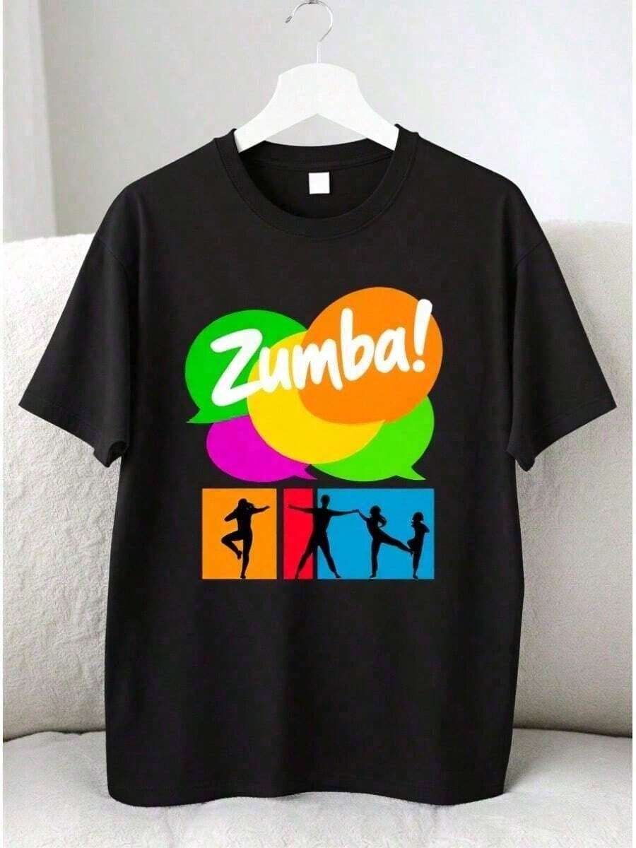 1 pcsCamia Casual Mujer Algodón 100% Suave Estampado Moderno Ideal para Todo Momento Liso Casual Ninguno Diario Zumba diseño colorido con burbujas de diálogo multicolores y siluetas de personas bailando estilo zumba vibrante y divertido perfecto para amantes del ejercicio y la música latina180g 100% Cotton,The patterns are all printed. Unisexo. - Negro - Ver 1