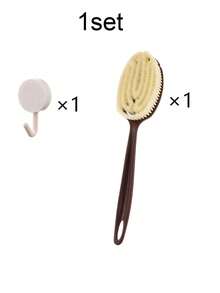 2pcs/Set, 1 Exfoliating Brush + 1 Hook, With Soft And Hard Bristles, Double-Sided Long Handle Bath Brush, Back Scrubbing Brush, Bath Or Dry Body Exfoliation, Soft Bristle Exfoliating Brush, Bristle Brush, Exfoliating Brush - Multicolor - View 12