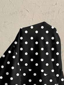 Women Midi Dresses - Black and White - View 8