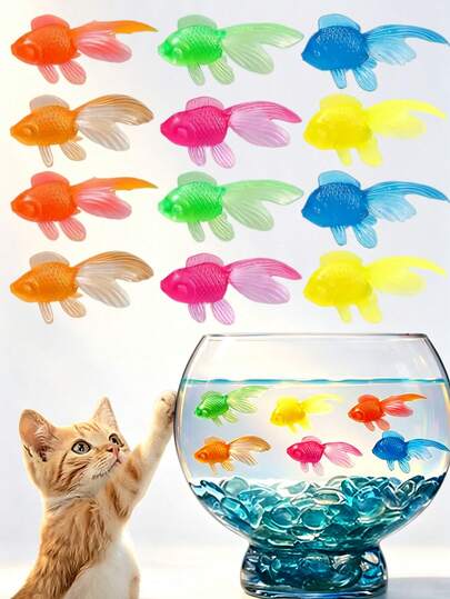 Cá vàng nổi sống động như thật, đồ trang trí bể cá nhân tạo cho tiệc bể bơi mùa hè, đồ trang trí bể cá mini, đồ chơi thú cưng dưới nước hình cá trê và rùa.