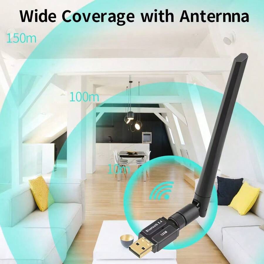 10 Mbps Wi-Fi Wireless Nano USB Adapter, 150 Mbps Speed. - View 1