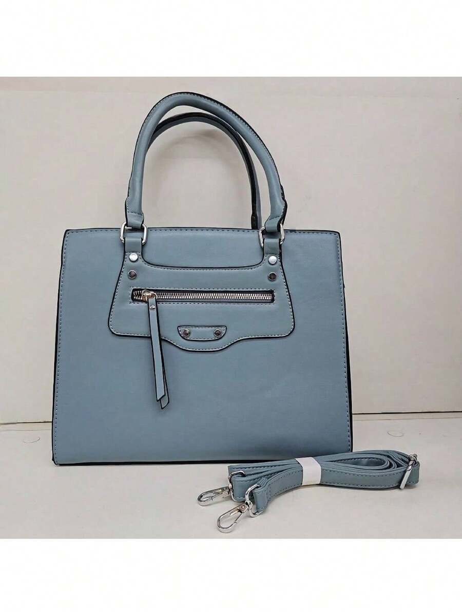 Bolsa Feminina Transversal e Ombro Elegante Trabalho - Azul - Visão 1