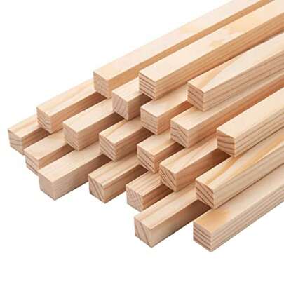 Wood Square Dowel Rods, 20PCS 1/2" X 12" Square Wooden Dowel Rods Wooden Sticks For Crafts, Unfinished Hardwood Sticks Wood Strips For Woodworking, Crafting, Arts And DIYers, Home Decor, Model Making